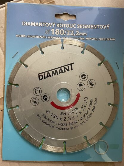 Diamantový kotouč segmentový 180x2,3x22,22 pro stavební materiály